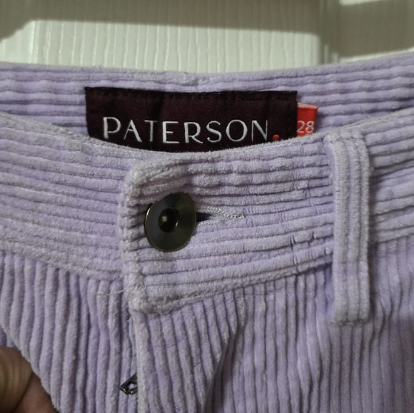 Paterson Wide Leg Lavender Corduroy Skater Pants, Embroidered Back Pocket, EUC! - Picture 13 of 14